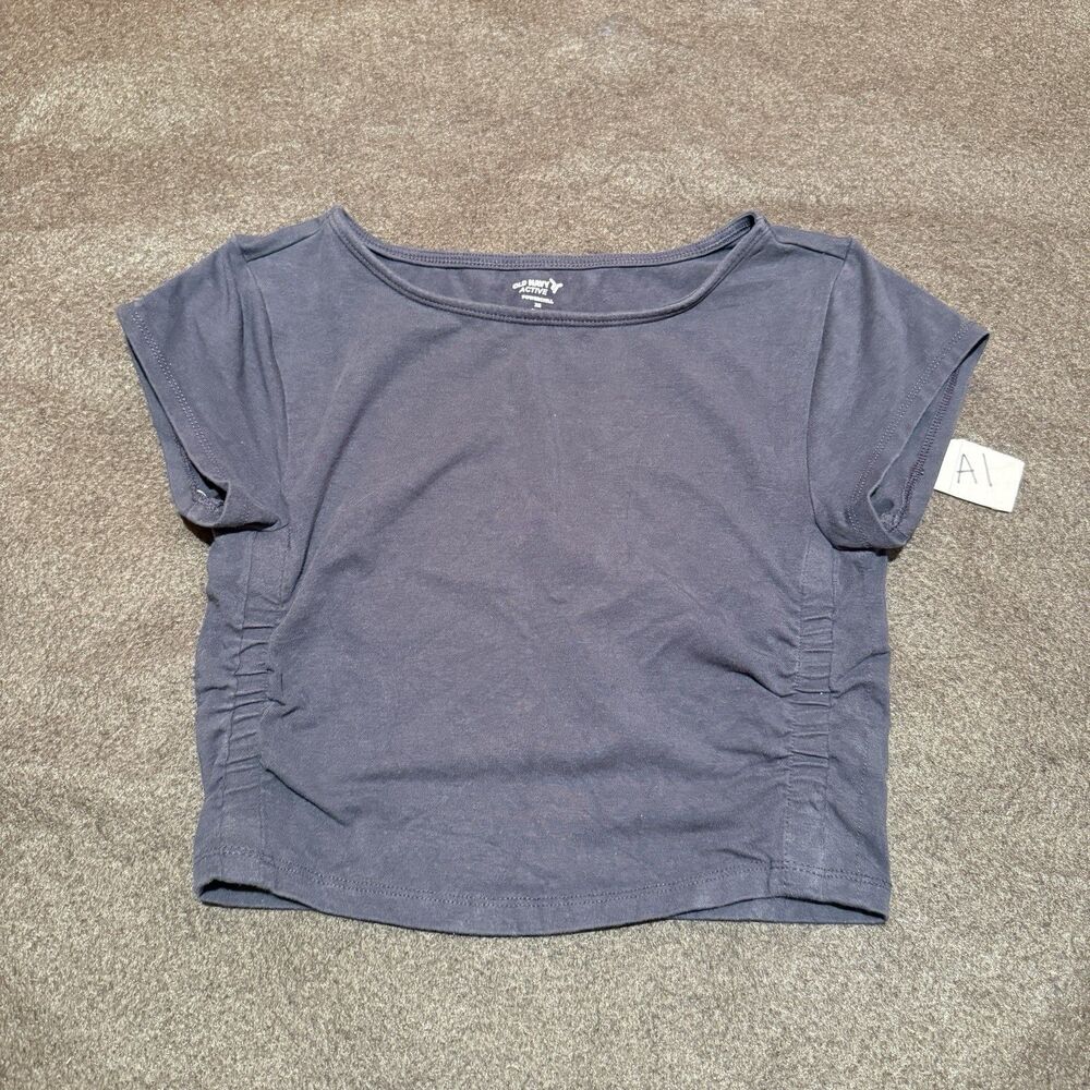 Old Navy Active Womens Crop Top XS Extra Small Gray Powerchill Activewear